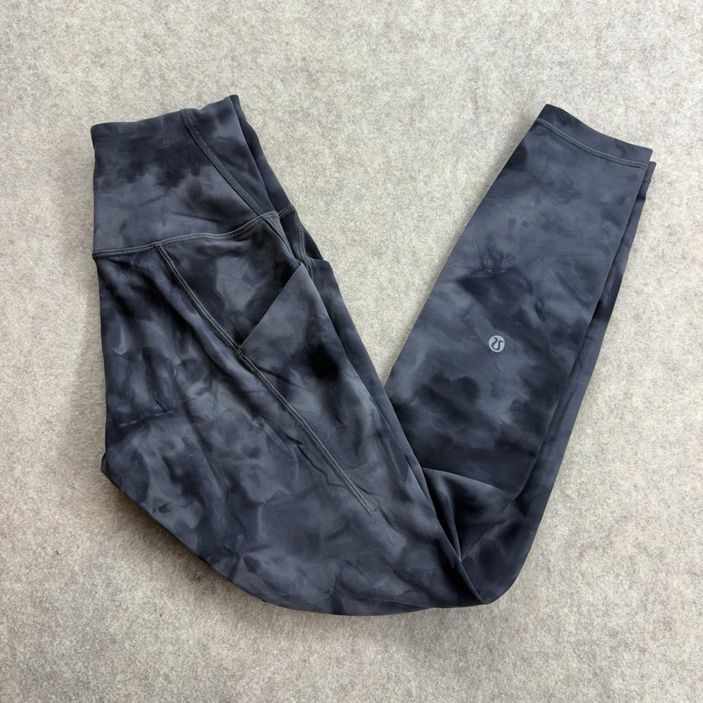 Women's 4 Lululemon Align Crop 25" Pant Leggings Crops Diamond Dye Gray Gym Yoga